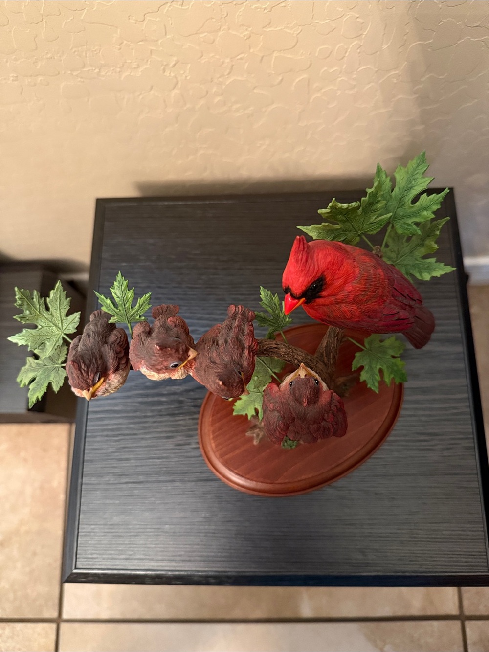 Red Cardinal Bird Family Figurine - Decorative Tree Branch - Picture 7 of 11